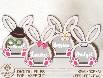 Personalized Easter Bunny Candy Basket SVG Custom for Glowforge and xTool