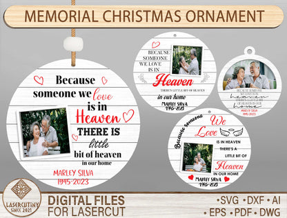 Memorial Photo Ornament SVG Bundle for Glowforge and LightBurn