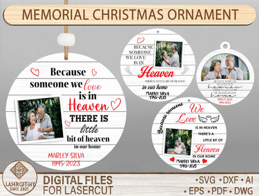 Memorial Photo Ornament SVG Bundle for Glowforge and LightBurn