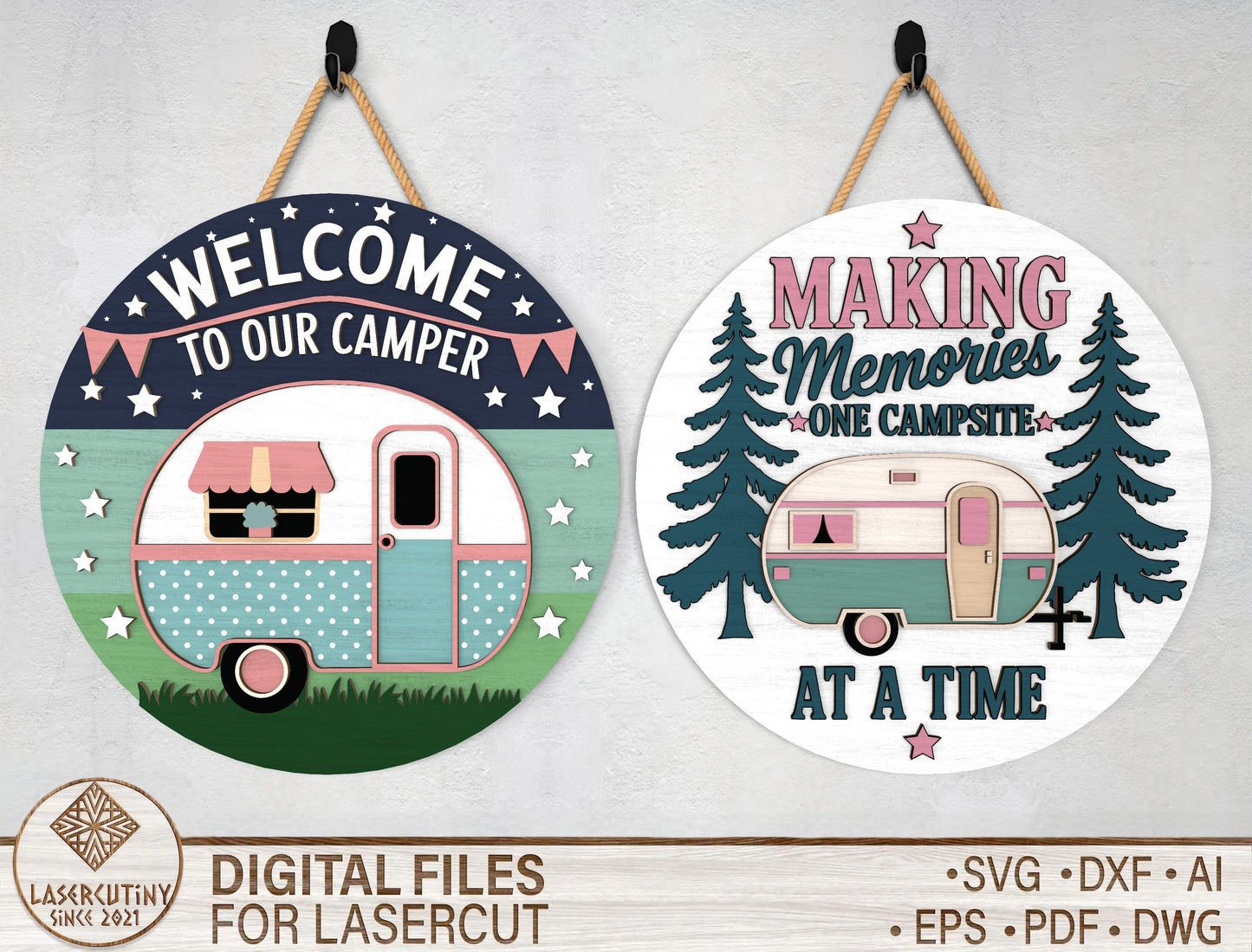 Camper Door Hanger SVG Bundle for Glowforge and xTool