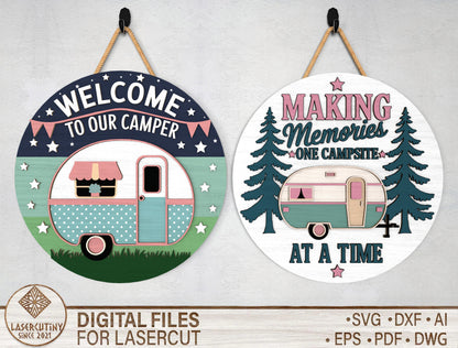 Camper Door Hanger SVG Bundle for Glowforge and xTool