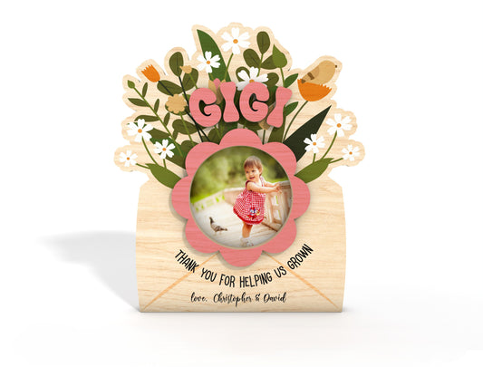 Personalized Floral Photo Magnet Bundle SVG Grandma Mom Gift Laser Cut File for Glowforge and xTool