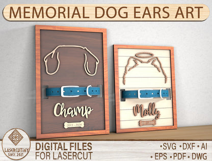 Dog Memorial Collar Holder SVG Laser Cut File for Glowforge, xTool, or LightBurn