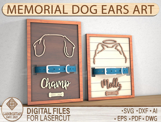 Dog Memorial Collar Holder SVG Laser Cut File for Glowforge, xTool, or LightBurn