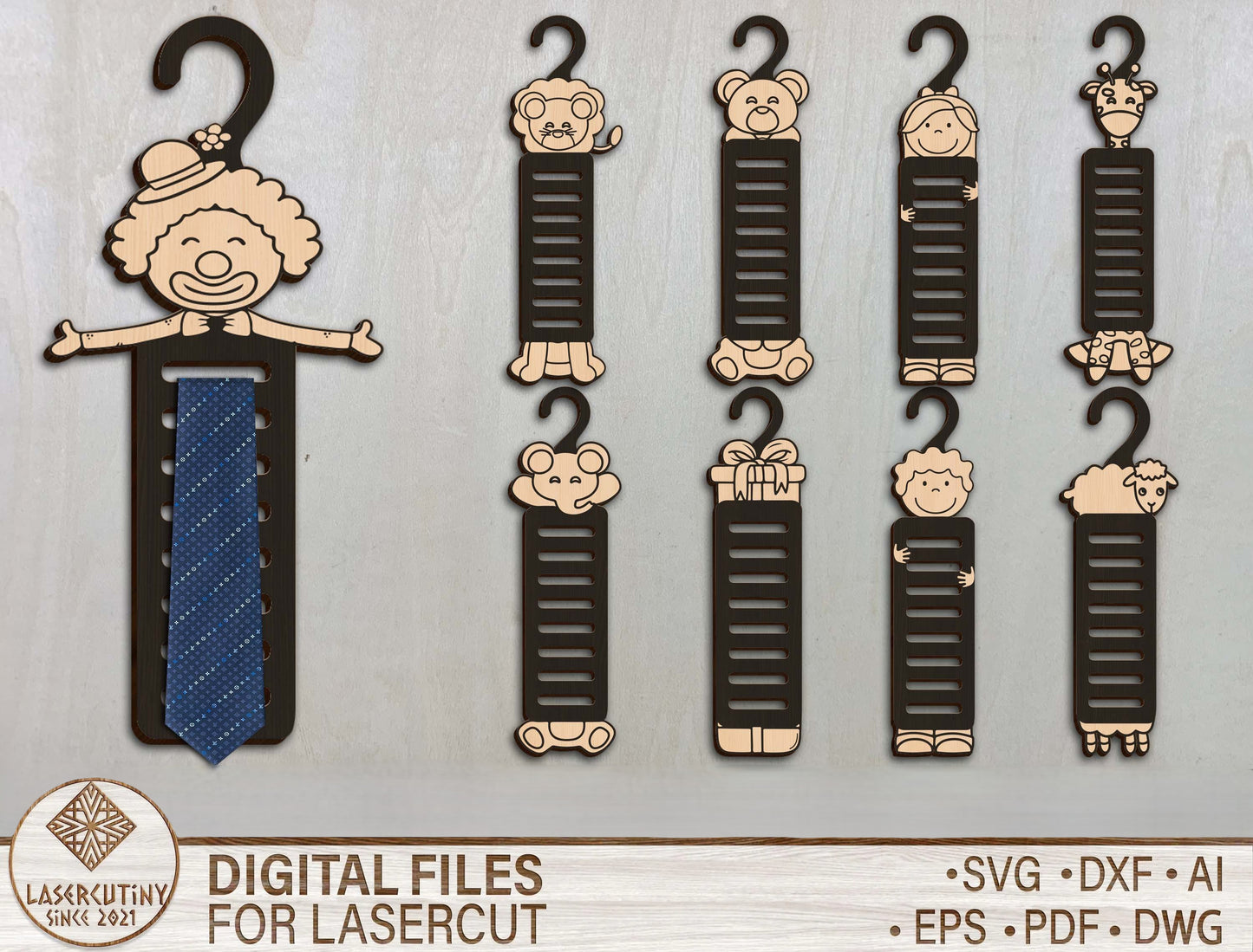 Personalized Dad Tie Holder SVG for Glowforge and xTool