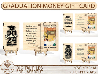 Graduation Money Gift Card SVG for xTool and Glowforge