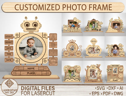 Customized Photo Frame SVG Bundle for Glowforge and xTool