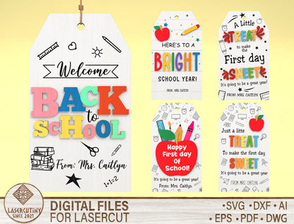 Back To School Tag Bundle SVG Laser Cut File for Glowforge and xTool
