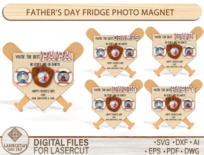 Baseball Photo Magnet SVG Laser Cut File for Glowforge xTool