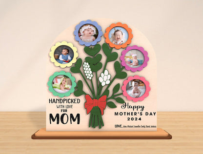 Handpicked With Love Mom Photo Frame SVG Bouquet for Glowforge