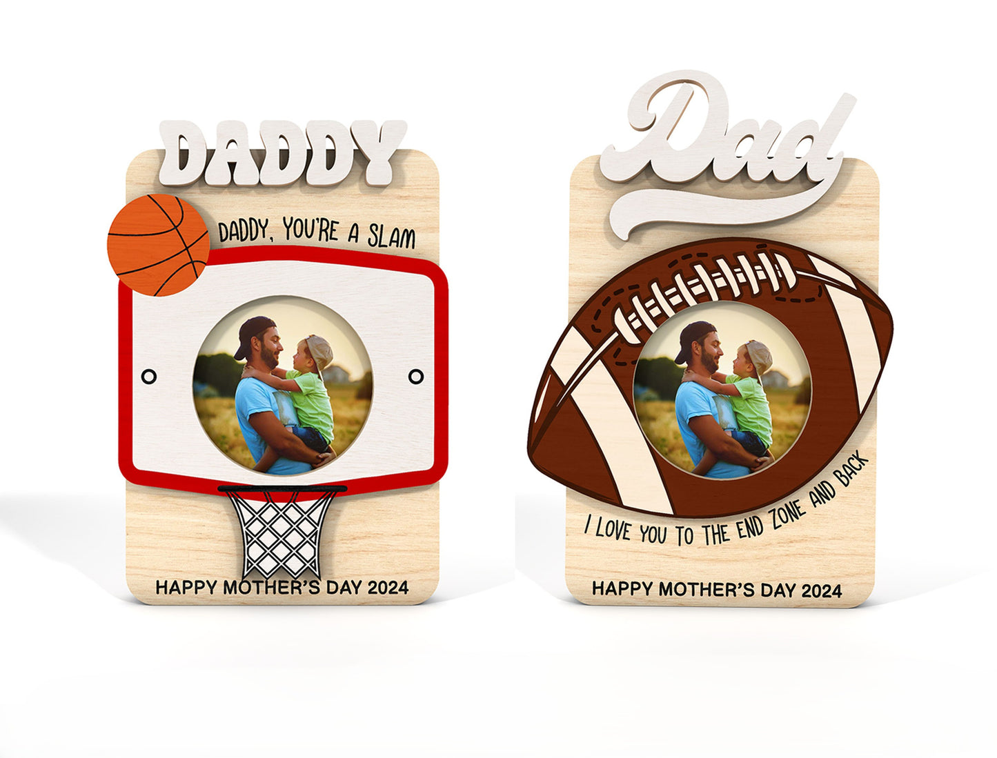 Father's Day Sports Photo Magnet SVG Bundle Laser Cut File for Glowforge and LightBurn