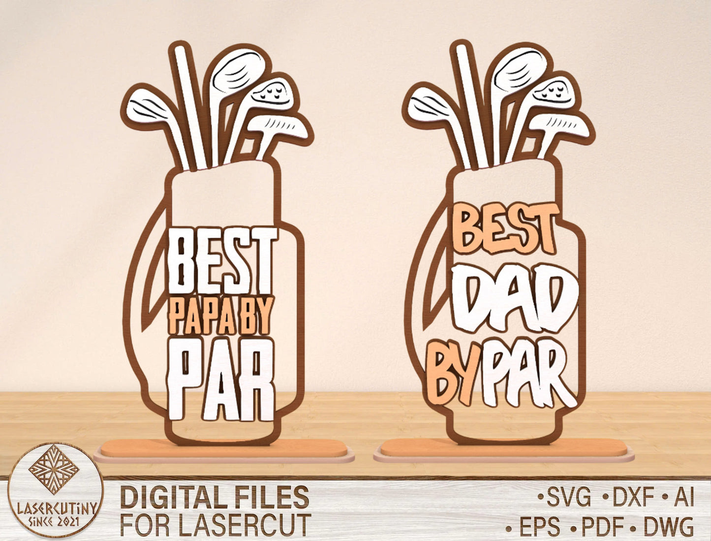 Golf Dad Sign SVG Bundle Laser Cut File for Glowforge and xTool