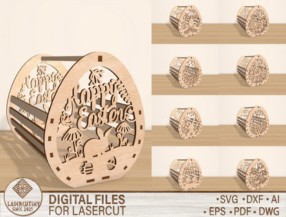 Easter Egg Basket Holder SVG Bundle Wooden Candy for Glowforge and xTool