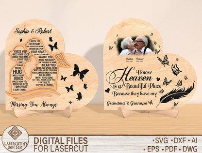 Heart Memorial Photo Plaque SVG Laser Cut File for Glowforge