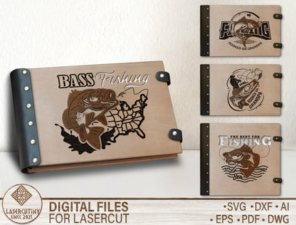 Fishing Photo Album SVG Bundle for Glowforge and xTool Laser Files