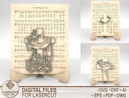 Christian Cross Easter Tabletop Sign SVG for xTool and Glowforge