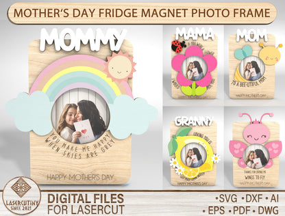 Mother's Day Fridge Photo Frame SVG Cute Magnet for Glowforge