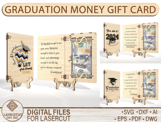 Graduation Money Gift Holder SVG for Glowforge and LightBurn