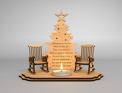 Personalized Christmas Tree Memorial SVG Laser Cut File for Glowforge xTool LightBurn