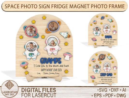 Space Photo Sign SVG Laser Cut File for Glowforge and xTool