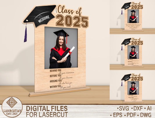 Graduation Photo Frame SVG Laser Cut File for Glowforge and LightBurn