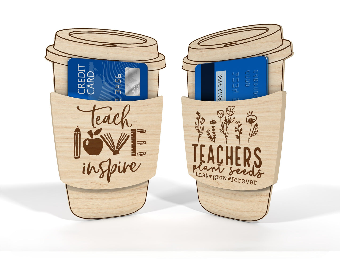 Teacher Appreciation Gift Card Holder SVG Bundle for Glowforge and xTool
