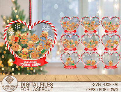 Personalized Grandma Cookie Crew Christmas Ornament SVG