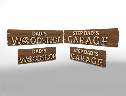 Dad Workshop Garage Sign SVG for Glowforge and xTool Laser File
