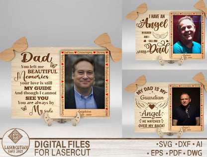 Dad Memorial Photo Frame SVG Laser Cut File for LightBurn and xTool