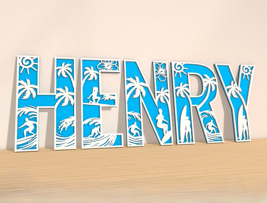 Ocean Theme Alphabet SVG Laser Cut File for Glowforge and LightBurn