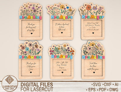 Teacher Note Holder SVG Bundle Laser Cut File for Glowforge and LightBurn