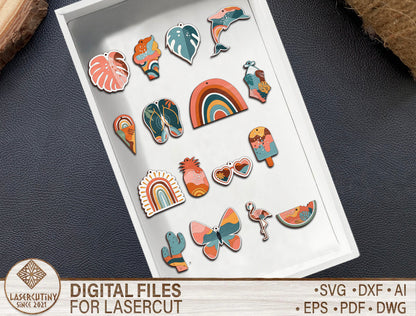 Boho Summer Earrings SVG Bundle for Glowforge and xTool