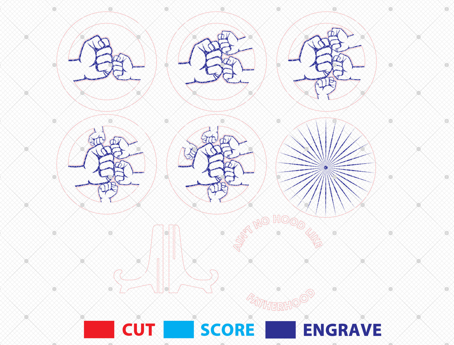 Personalized Fist Bump Dad Sign SVG Laser Cut File for Glowforge