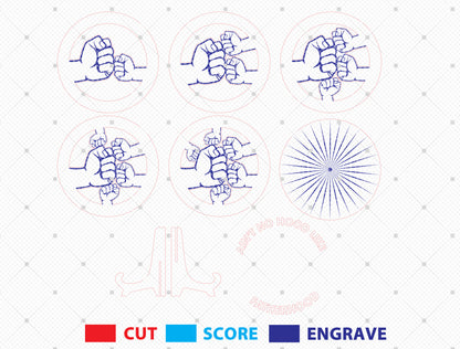 Personalized Fist Bump Dad Sign SVG Laser Cut File for Glowforge