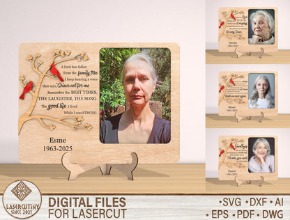 Memorial Photo Frame SVG Laser Cut File for Glowforge