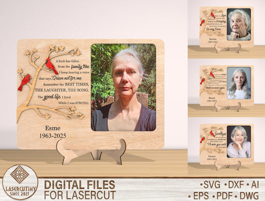 Memorial Photo Frame SVG Laser Cut File for Glowforge