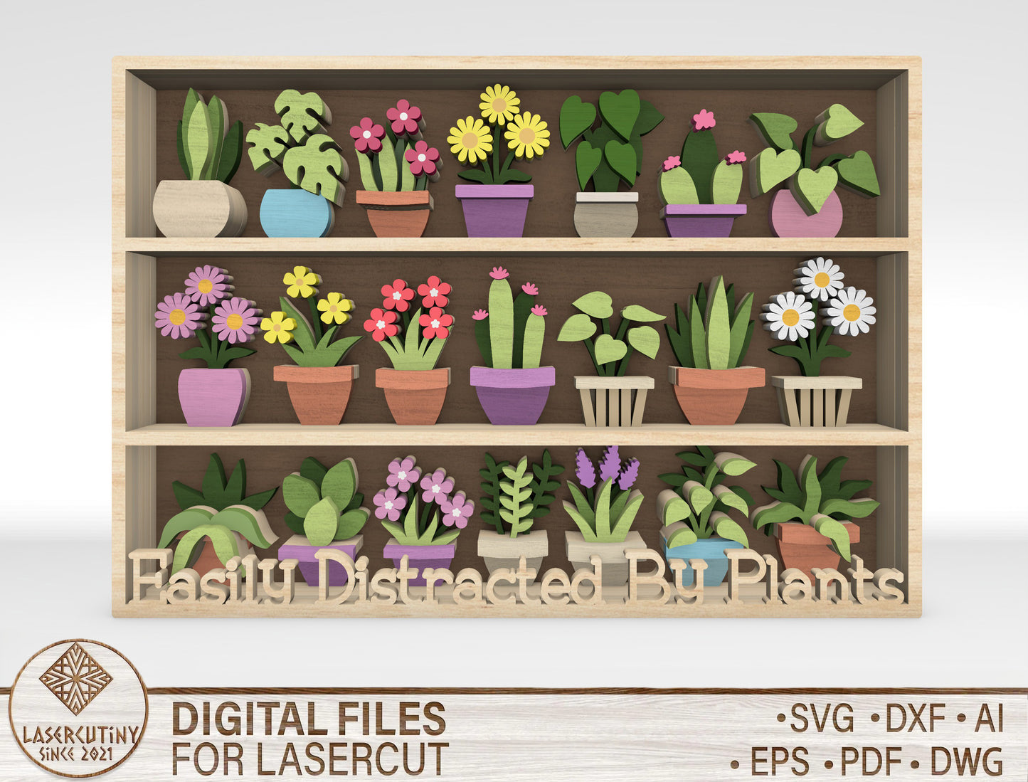 Multilayer Plant Shelf SVG Bundle for xTool and Glowforge