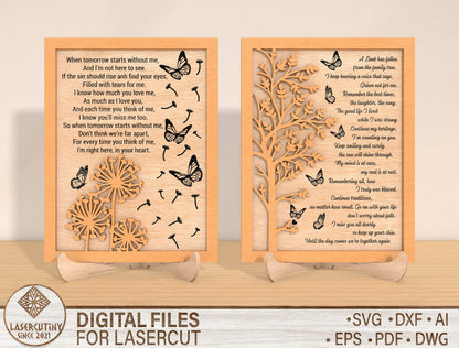 Memorial Quote Frame SVG Laser Cut File for xTool