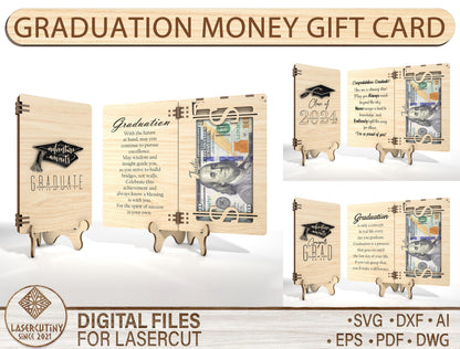 Graduation Cash Card SVG Laser Cut File for xTool and Glowforge