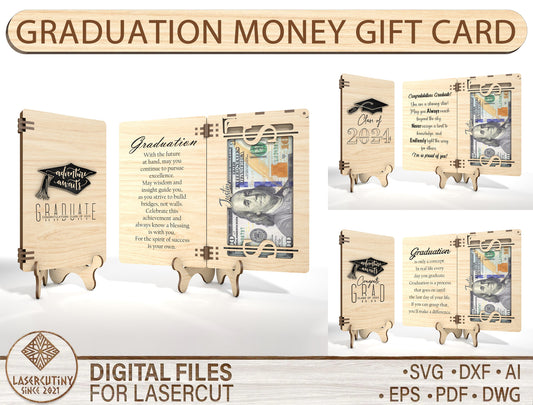 Graduation Cash Card SVG Laser Cut File for xTool and Glowforge