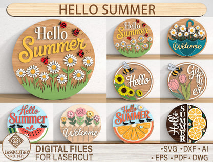 Fruit Summer Door Hanger SVG Bundle for xTool and Glowforge