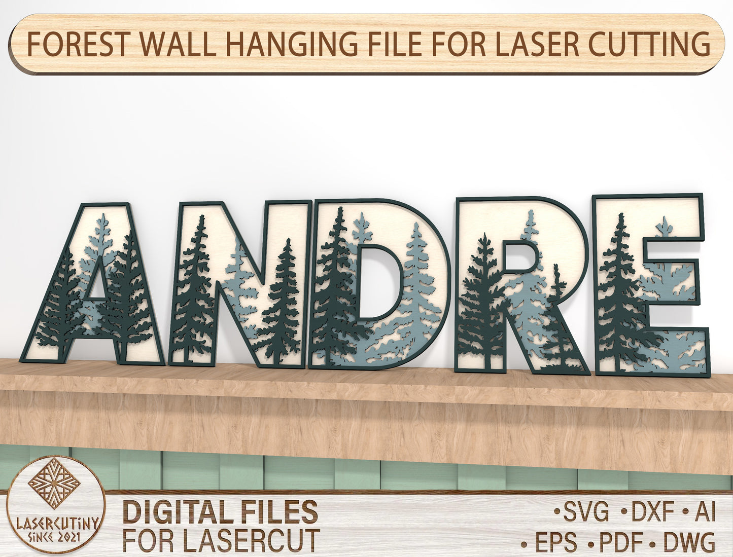 Forest Alphabet Letter SVG Bundle for Glowforge and LightBurn
