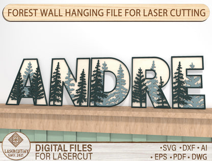 Forest Alphabet Letter SVG Bundle for Glowforge and LightBurn