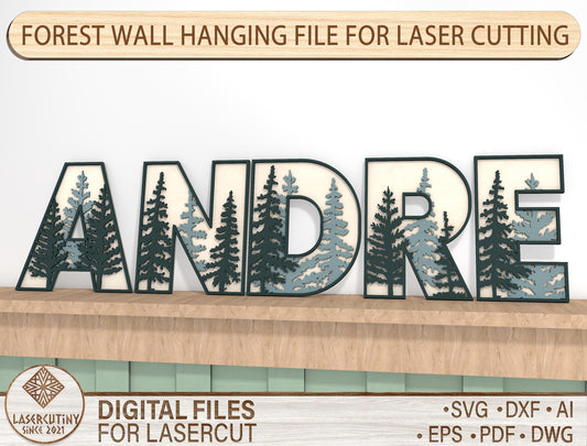 Forest Alphabet Letter SVG Bundle for Glowforge and LightBurn