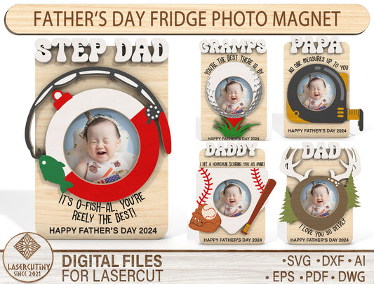 Father’s Day Fridge Magnet SVG Laser Cut File for Glowforge