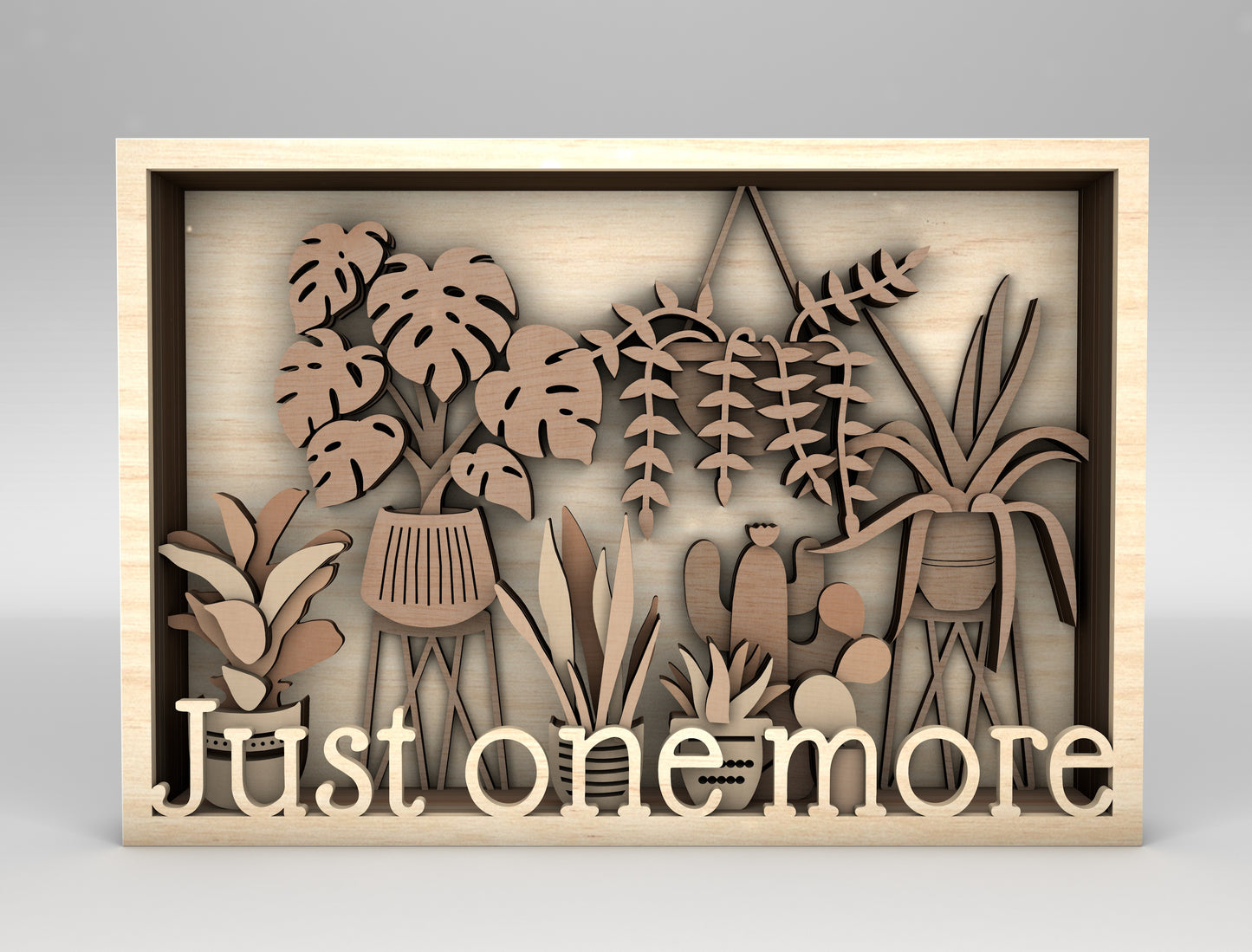 Plant Lover Shadow Box SVG Laser Cut File for Glowforge