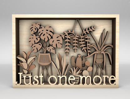 Plant Lover Shadow Box SVG Laser Cut File for Glowforge