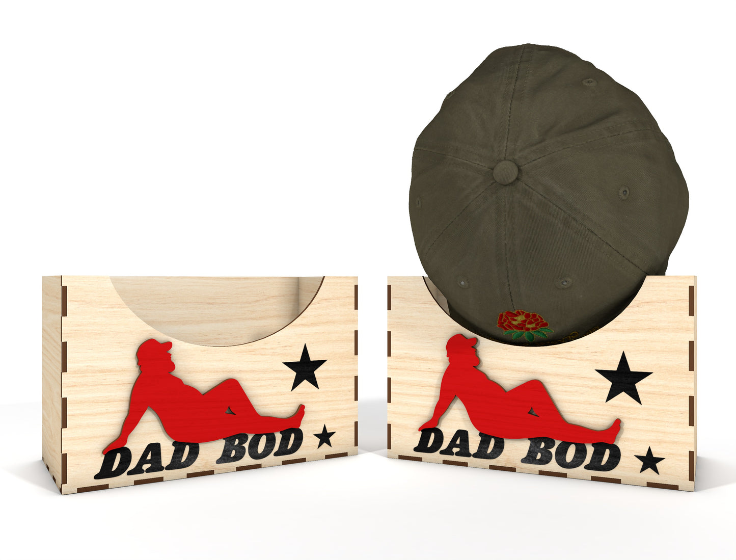 Personalized Dad Hat Holder SVG Bundle Laser Cut File for LightBurn and xTool