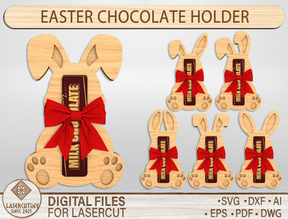 Easter Bunny Chocolate Holder SVG Cute Candy 6 Designs for Glowforge and xTool