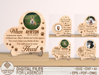 Pet Memorial Photo Frame SVG Bundle Laser Cut File